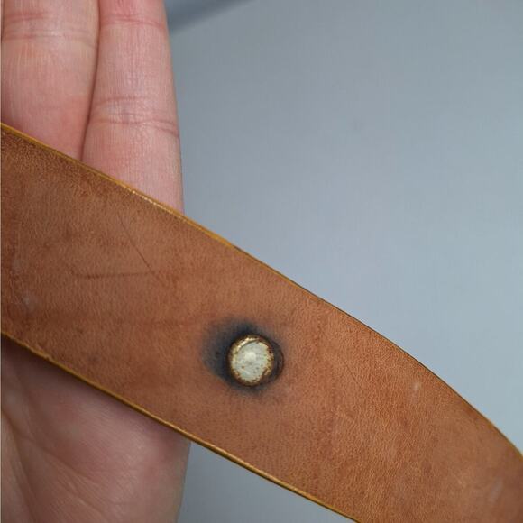 Wild West Belt Ostrich Leather Lion Greek Key Meander Yellow Gold Western 38 USA - Picture 5 of 13